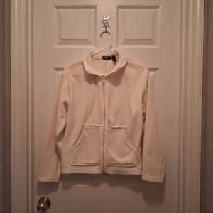 Effeci Cream Zip-Up Fleece Jacket With Pockets